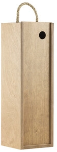 Birchwood wine box with sliding lid, oak color