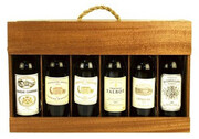 Wooden set for 6 bottles of wine, cherry