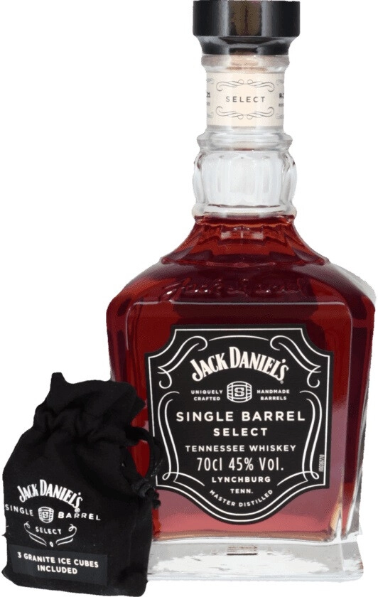 Whisky Jack Daniel's Single Barrel, with 3 granite ice cubes, 700