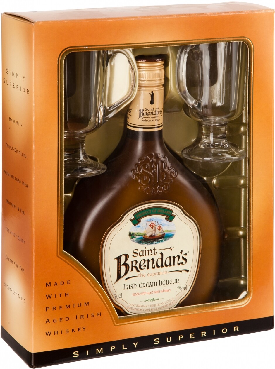 Liqueur Saint Brendan's, gift box & 2 glasses, 700 ml Saint Brendan's