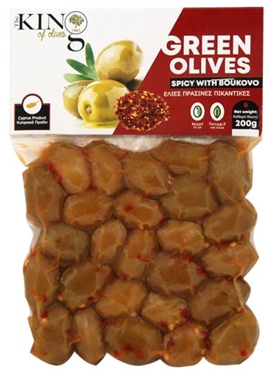 Grocery Green Olives Spicy with Boukovo Green Olives Spicy with