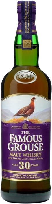 In the photo image The Famous Grouse Malt Whisky aged 30 years, 0.7 L