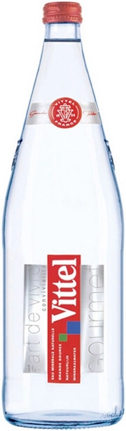 На фото изображение Vittel Still, Glass, 1 L (Виттель негазированная, в стеклянной бутылке объемом 1 литр)