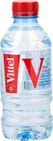 На фото изображение Vittel Still, PET, 0.33 L (Виттель Негазированная, в пластиковой бутылке объемом 0.33 литра)