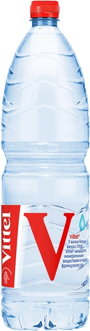 На фото изображение Vittel Still, PET, 1.5 L (Виттель Негазированная, в пластиковой бутылке объемом 1.5 литра)