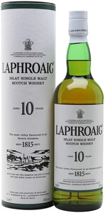 Laphroaig 10 years old, in tube, 0.7 L