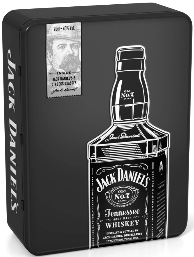 Jack Daniel's 700ml 2本　V.S.O.P X・O Whisky Jack Daniel's, metal box with 2 glasses, 700 ml Jack