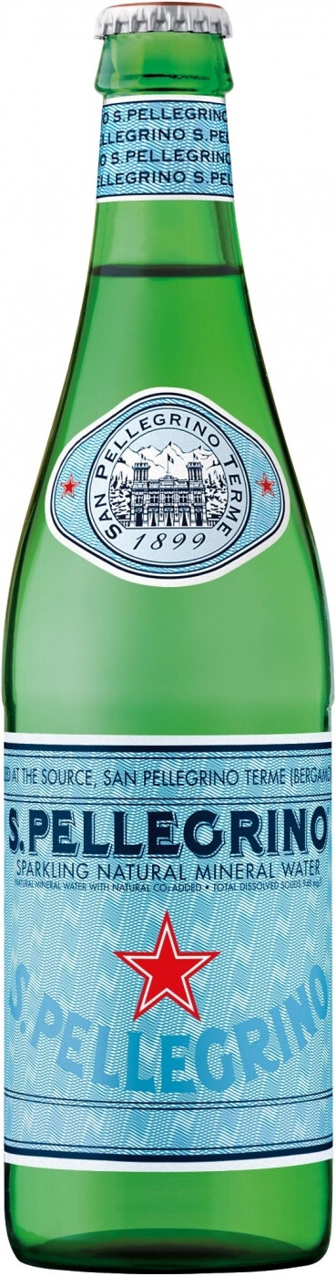 San Pellegrino Sparkling Natural Mineral Water 1 Liter Glass Bottle