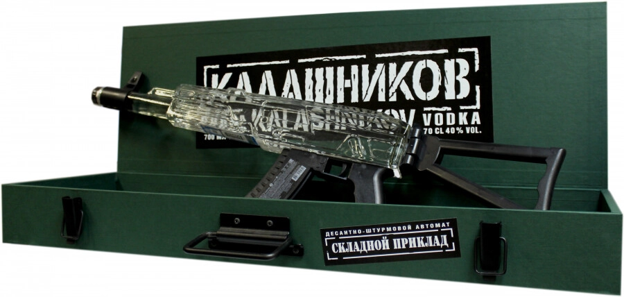 Vodka Kalashnikov AK Standart, green wooden box, 700 ml