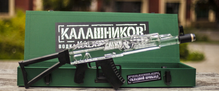 Vodka Kalashnikov AK Standart, green wooden box, 700 ml