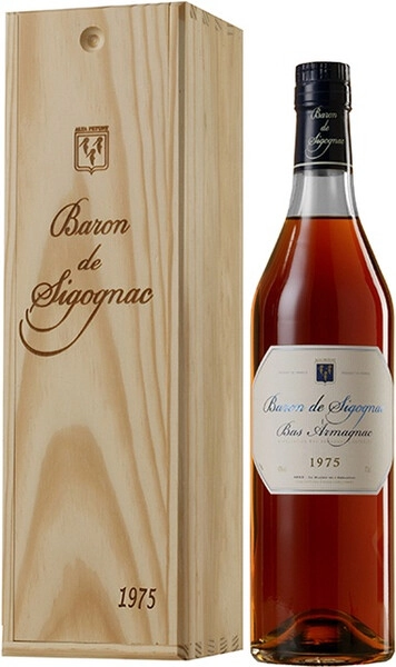 Арманьяк «Baron de Sigognac», 1975, в деревянной коробке, 0.7 л