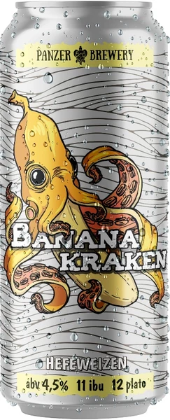 Пиво Panzer Brewery, «Banana Kraken», in can, 0.45 л — купить пиво