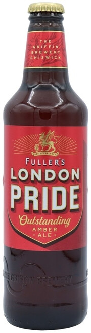 На фото изображение Fullers, London Pride, 0.5 L (Фуллерс, Лондон Прайд объемом 0.5 литра)