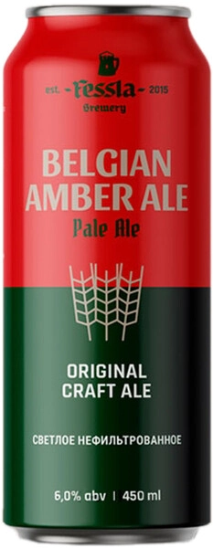 Пиво "Fessla" Belgian Amber Ale, in can, 0.45 л — купить пиво "Фессла" Бельгиан Эмбер Эль, в жестяной банке, 450 мл — цена 119 руб, отзывы в Winestyle