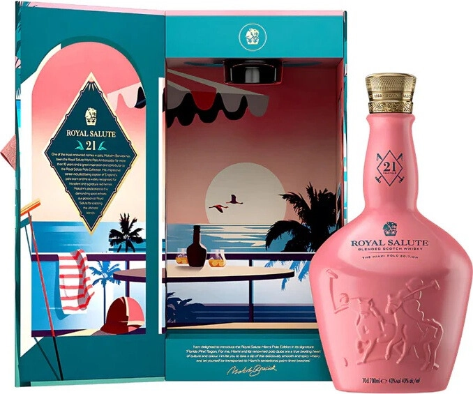 ウイスキー  Salute 21 Year Old Miami Edition Виски «Royal Salute» Miami Polo Blend 21 Years Old, в подарочной