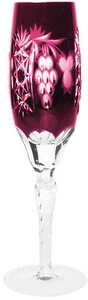 Ajka Crystal, Grape Dark Ruby, Champagne Stemglass, 180 ml