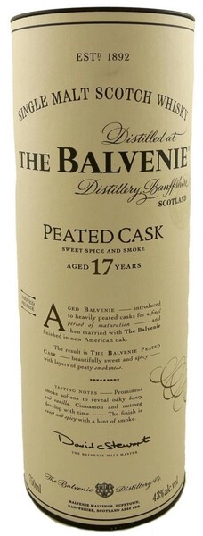 Виски «Balvenie» Peated Cask, 17 Years Old, в тубе, 0.7 л — купить
