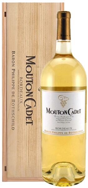 Wine Mouton Cadet, Bordeaux AOC Blanc, 2012, wooden box, 1500 ml