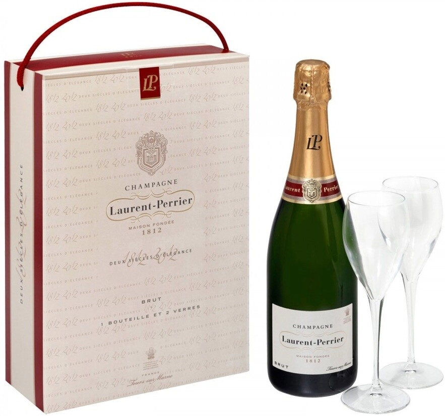 Champagne Brut Laurent-Perrier, gift box with 2 glasses, 750 ml