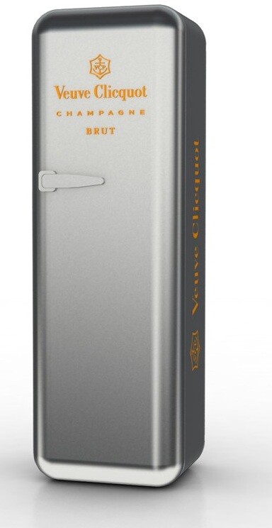 Champagne Veuve Clicquot, Brut Rose, metal fridge box, 750 ml