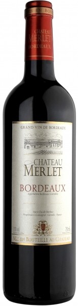 На фото изображение Chateau Merlet, Bordeaux AOC Rouge, 2006, 0.75 L (Шато Мерле, Бордо объемом 0.75 литра)