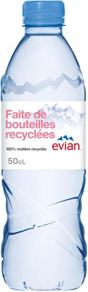 На фото изображение Evian Still, PET, 0.5 L (Эвиан Негазированная, в пластиковой бутылке объемом 0.5 литра)