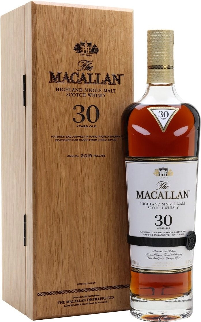 Whisky The Macallan 30 Year Old Sherry Oak, wooden box, 700 ml The