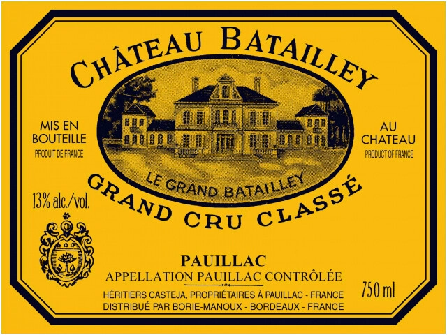 Wine Chateau Batailley, Pauillac AOC Grand Cru Classe, 1986, 750
