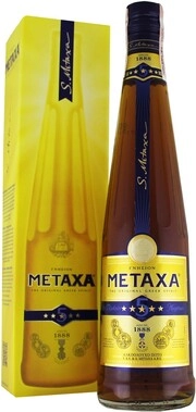 In the photo image Metaxa 5*, gift box, 3 L