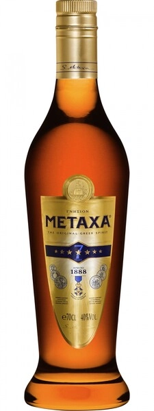 メタクサ、ディスク、スロワー。 Бренди Metaxa 7*, в подарочной коробке with 2 glasses, 0.7 л