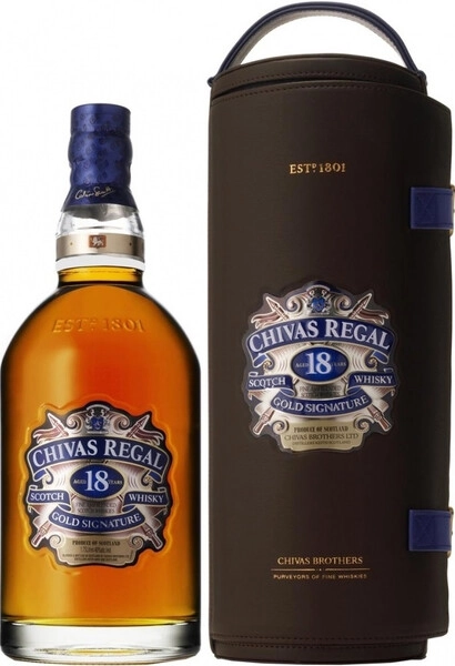 Виски Chivas Regal 18 years old, в кожаном чехле, 1.75 л — купить