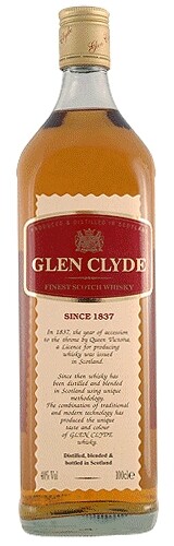 На фото изображение Glen Clyde 3 Years Old, 1 L (Глен Клайд 3 года в бутылках объемом 1 литр)