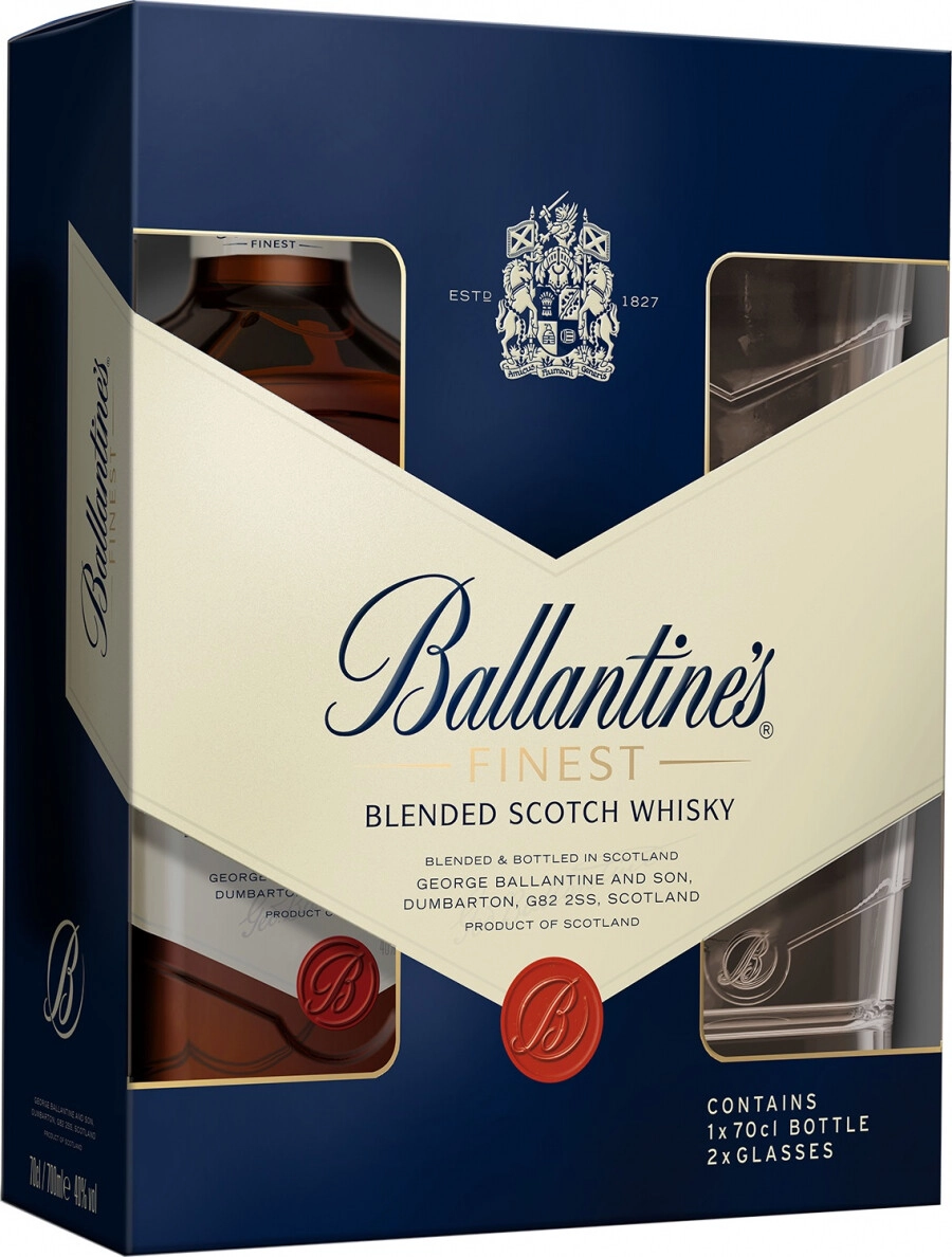 Set Ballantine's Finest, gift box with two glasses Ballantine's