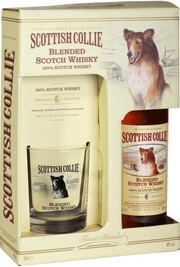 In the photo image Scottish Collie, gift box and glass, 0.5 L