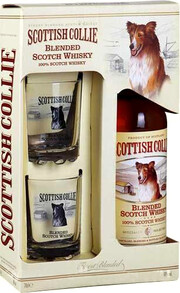 Scottish Collie, gift box and 2 glasses, 0.7