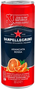 Минеральная вода S. Pellegrino Aranciata Rossa, in can, 0.33 л
