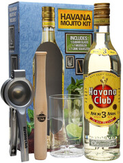 На фото изображение Havana Club Anejo 3 years with mojito kit, 1 L (Гавана Клуб Аньехо 3 года с набором для мохито объемом 1 литр)