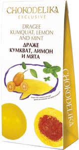 Chokodelika, Dragee Kumquat, lemon and mint, gift box, 100 g