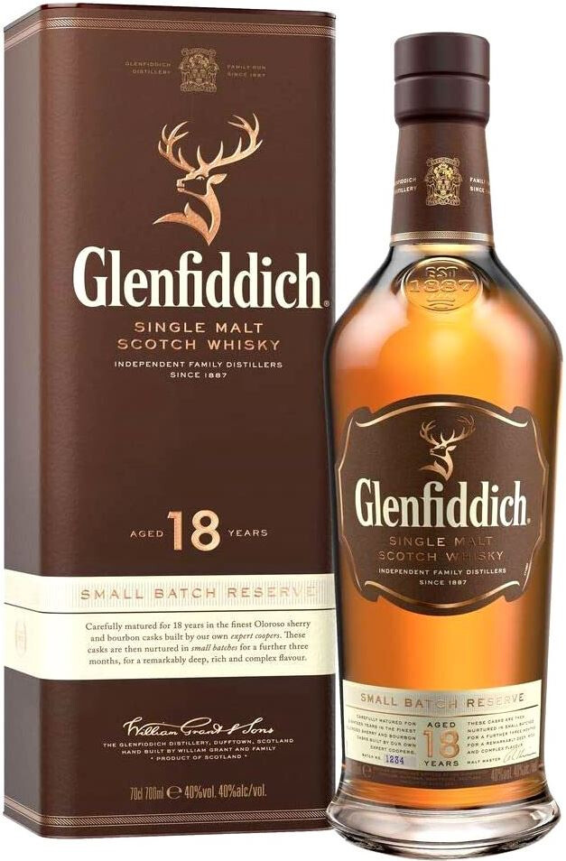 Whisky Glenfiddich 18 Years Old, in tube, 750 ml Glenfiddich 18