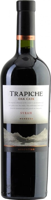 На фото изображение Trapiche, Oak Cask Syrah, 2013, 0.75 L (Трапиче, Оак Каск Сира, 2013 объемом 0.75 литра)