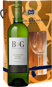 Barton & Guestier, Reserve Sauvignon Blanc, Cotes de Gascogne IGP, gift box with glass
