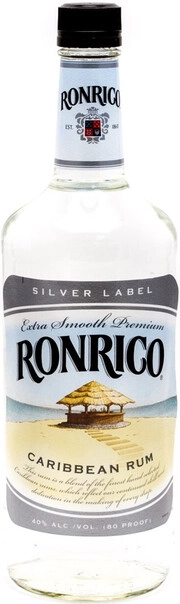 На фото изображение Ronrico Silver Label, 1 L (Ронрико Сильвер Лейбл объемом 1 литр)
