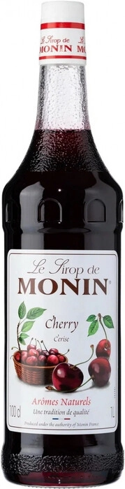 На фото изображение Monin Cherry, 1 L (Монин Вишня объемом 1 литр)