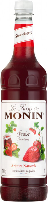 На фото изображение Monin, Strawberry, 1 L (Монин, Клубника объемом 1 литр)