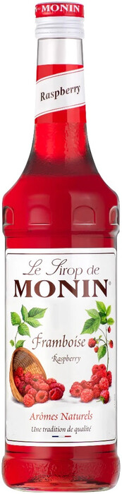 На фото изображение Monin Raspberry, 1 L (Монин Малина объемом 1 литр)