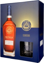 Metaxa 12*, gift box with 2 glasses, 0.7 L