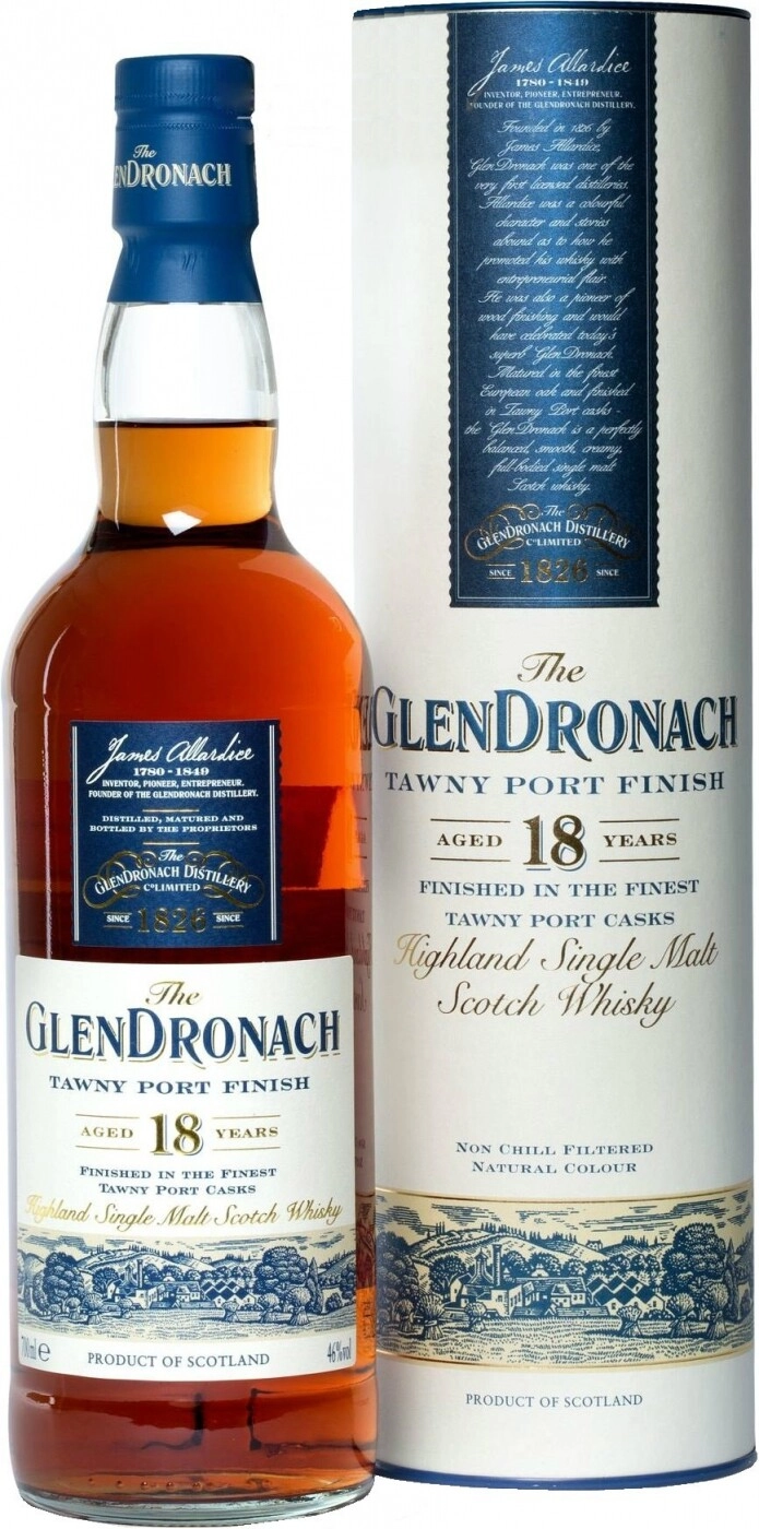 Whisky Glendronach Tawny Port Finish, 18 years old, in tube, 700 ml  Glendronach Tawny Port Finish, 18 years old, in tube – price, reviews
