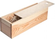Wooden box Champagne with sliding lid for 1 bottle, pine