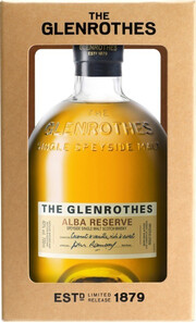 На фото изображение Glenrothes, Alba Reserve Single Speyside Malt, 0.7 L (Гленротс, Альба Резерв Сингл Спейсайд Молт, в коробке в бутылках объемом 0.7 литра)