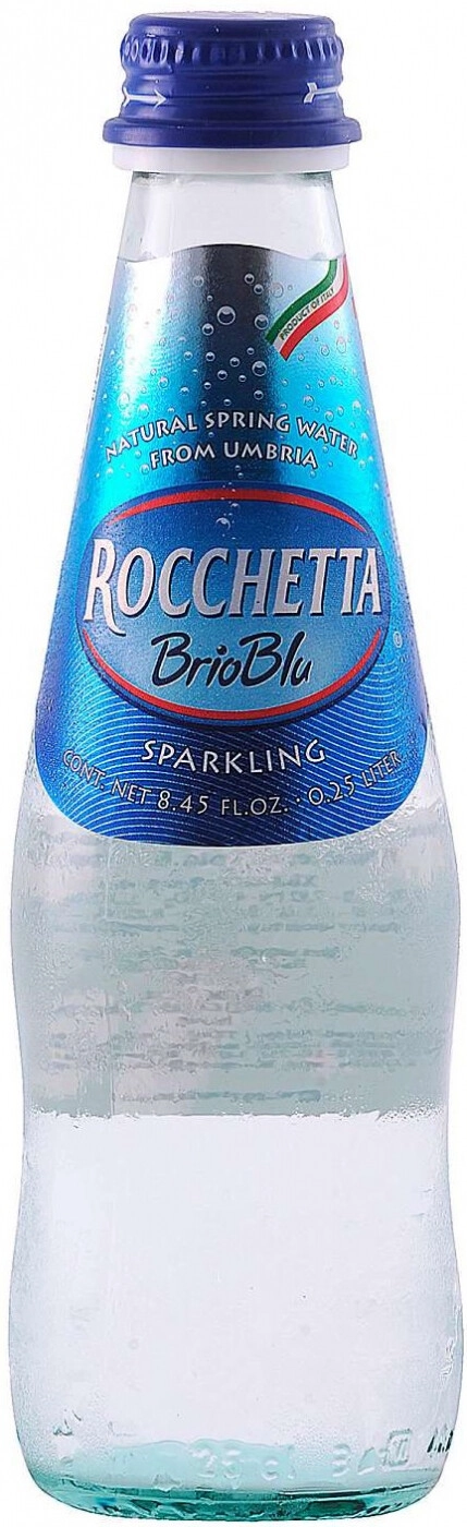 Bottled water Rocchetta Brio Blu Sparkling, Glass, 250 ml